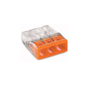 Szybkozłączka 3x0,5-2,5 mm2 przeźroczysty/pomarańczowy compact