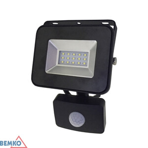 Naświetlacz LED SMD LOFOT z czujnikiem PIR IP65 10W 870lm 6000K czarny