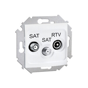 Gniazdo antenowe RTV-SAT-SAT końcowe (moduł); białe