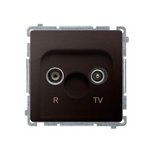 Gniazdo antenowe R-TV zakończeniowe do gniazd przelotowych (moduł); czekoladowy