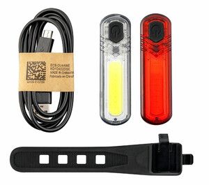 Zestaw lamp rowerowych Mactronic DuoSlim,60 lm/18 lm,zestaw (akumulatory,uchwyty, kabel USB), blister