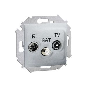Gniazdo antenowe RTV-SAT przelotowe 10dB (moduł); aluminium (met.)