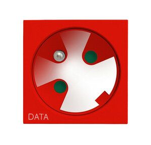 OSPEL45 Gniazdo pojedyncze z uziemieniem DATA z kluczem uprawniającym GK-1ZK/22 Czerwony