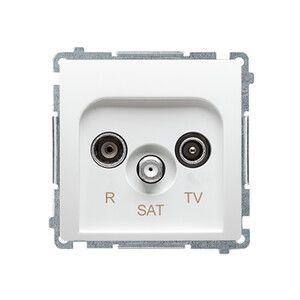 BASICm gniazdo p/t antenowe RTV-SAT 10 BMZAR-SAT10/P.01/11. biały przelotowe