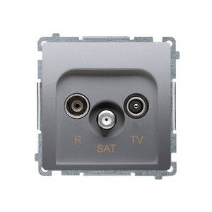 Gniazdo antenowe R-TV-SAT końcowe (moduł); srebrny mat   *Może być użyte jako gniazdo zakończeniowe do gniazd przelotowych R-TV-SAT