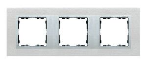 Ramka 3x inox mat / ramka pośrednia aluminium mat