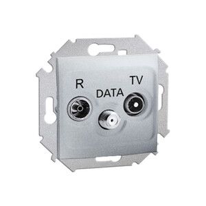 Gniazdo antenowe R-TV-DATA (moduł); aluminium (met.)