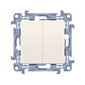 Podwójny przycisk (moduł) 10AX, 250V~, zaciski śrubowe; krem