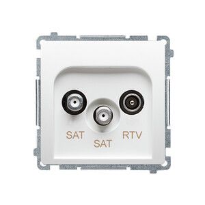 BASICm gniazdo p/t antenowe RTV-2 SAT BMZAR+SAT3.1-P2.01/1 biały