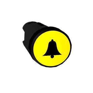 Przycisk płaski O22 żółty samopowrotny dzwonek okrągły plastikowy