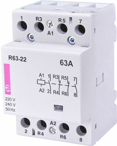 R 63-22 230V stycznik modułowy 63A 2 styki zwierne i rozwierne (3 mod. 4 bieg.).jpg